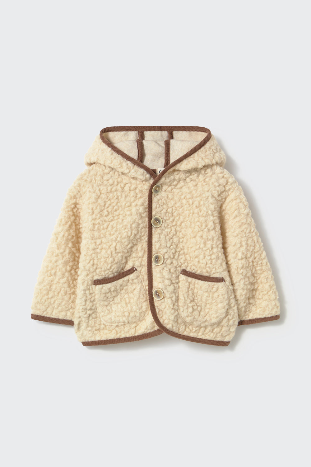 My Little Cozmo Baby Mateo Ivory Sherpa Knit Jacket