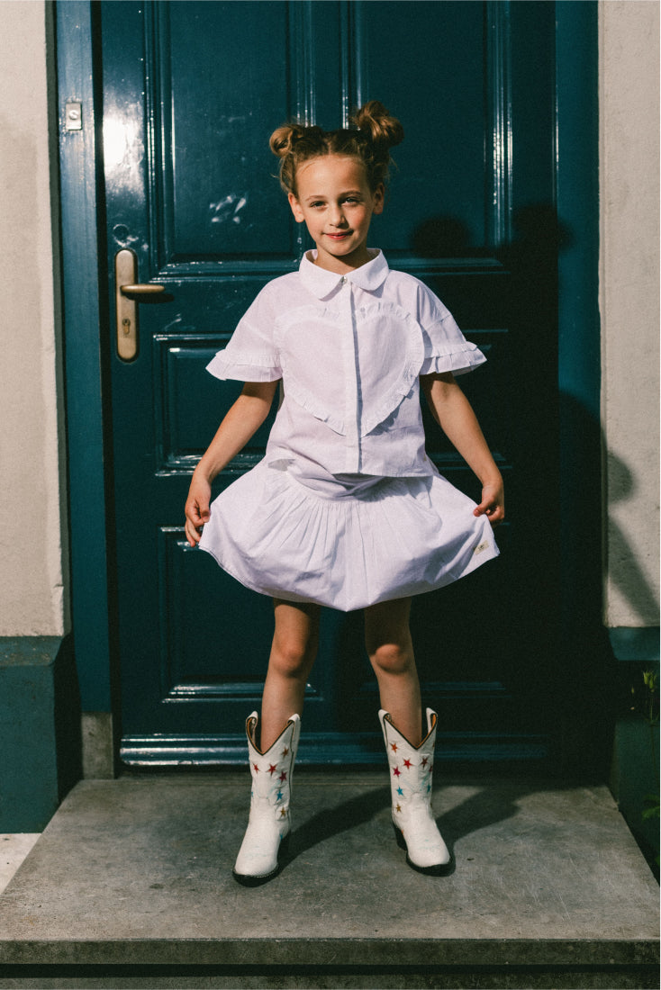 Labo de Colores Santel white heart Blouse