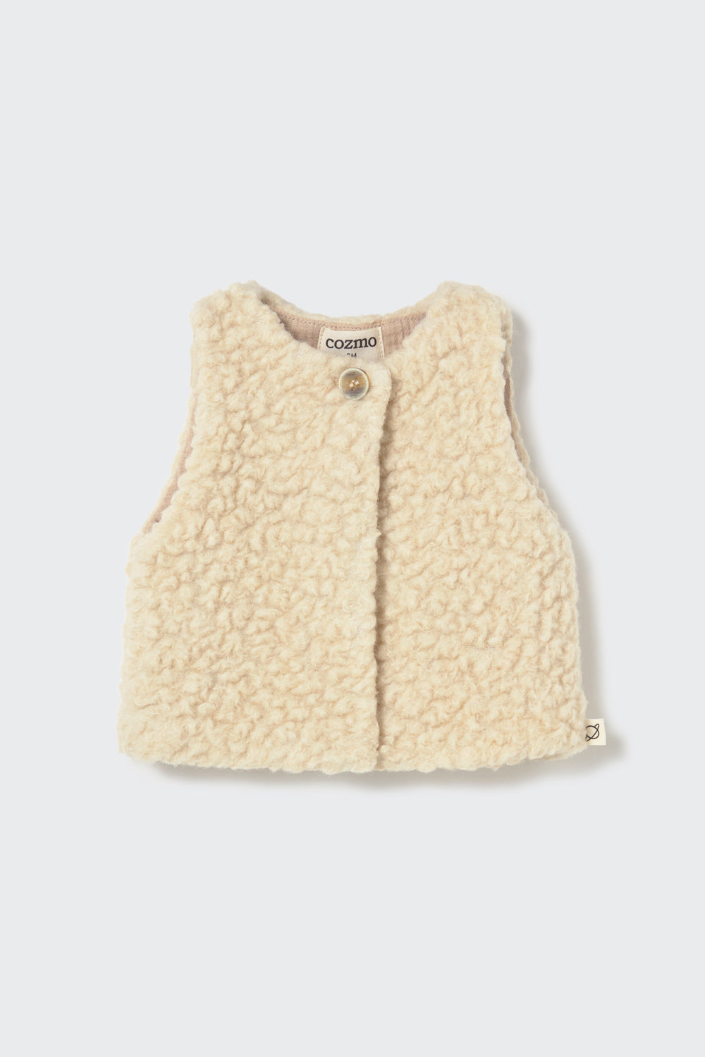 My Little Cozmo Parma Baby Ivory Sherpa Knit Vest