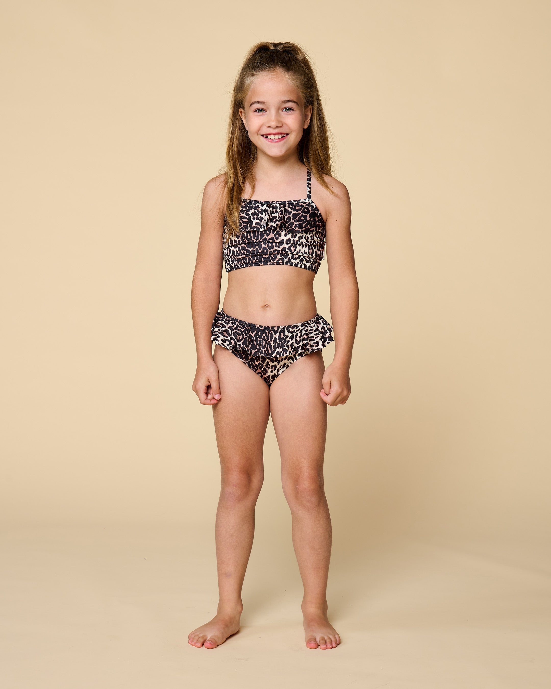 Petit Blush Ruffle Bikini Leopard AOP