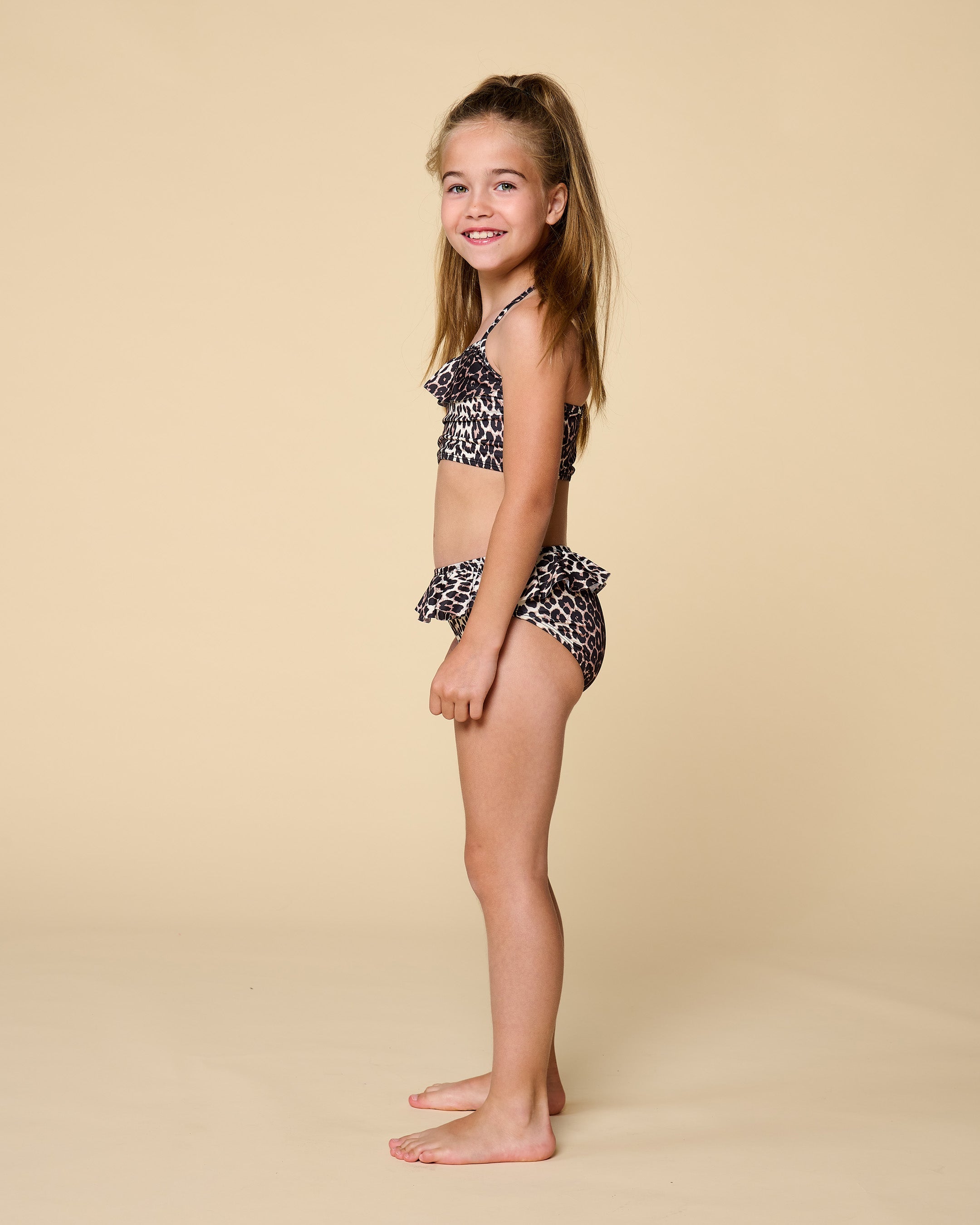 Petit Blush Ruffle Bikini Leopard AOP