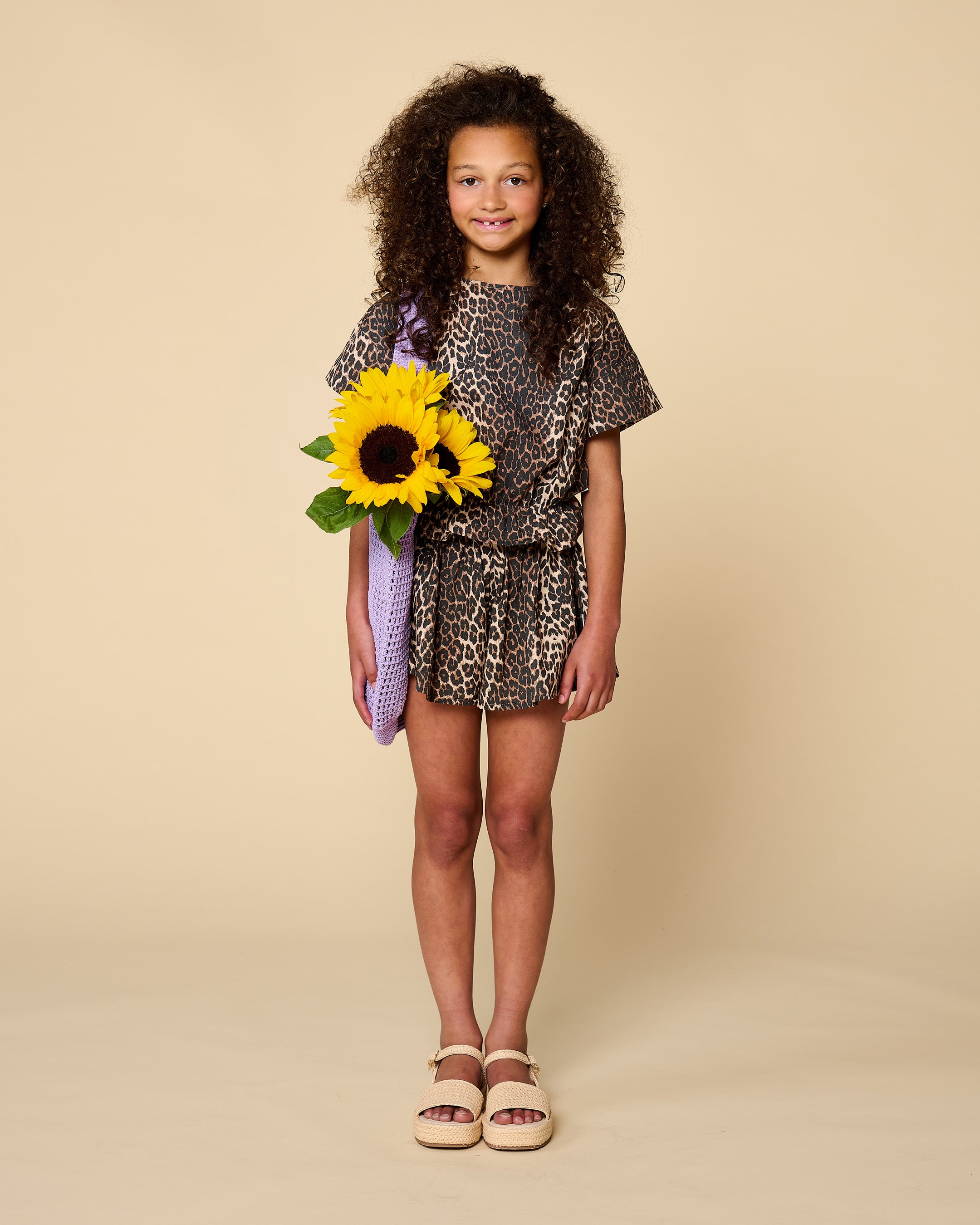 Petit Blush Ruffle Short Leopard AOP