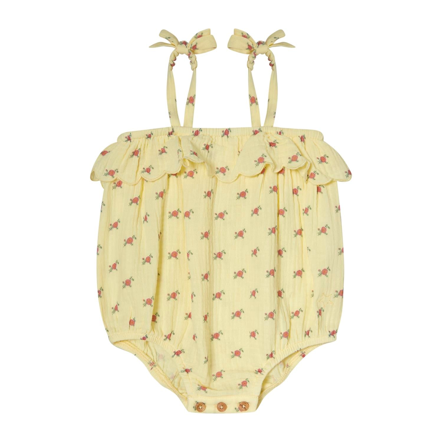 Tocoto Vintage Flower Printed Straps Romper