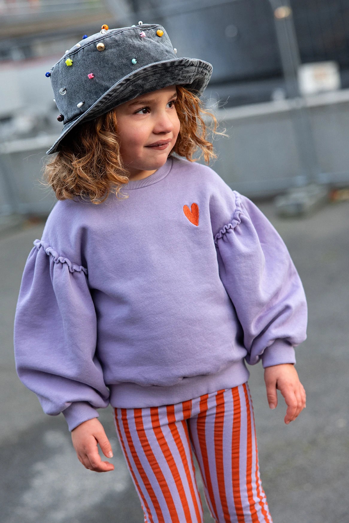 Sproet & Sprout Sweatshirt Puff Sleeves Heart