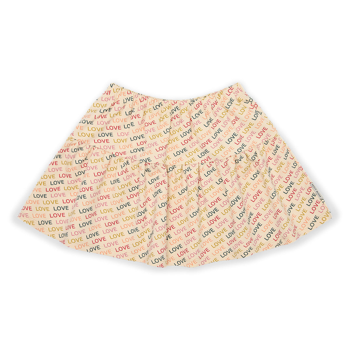 Petit Blush Ruffle Skirt Love Text AOP