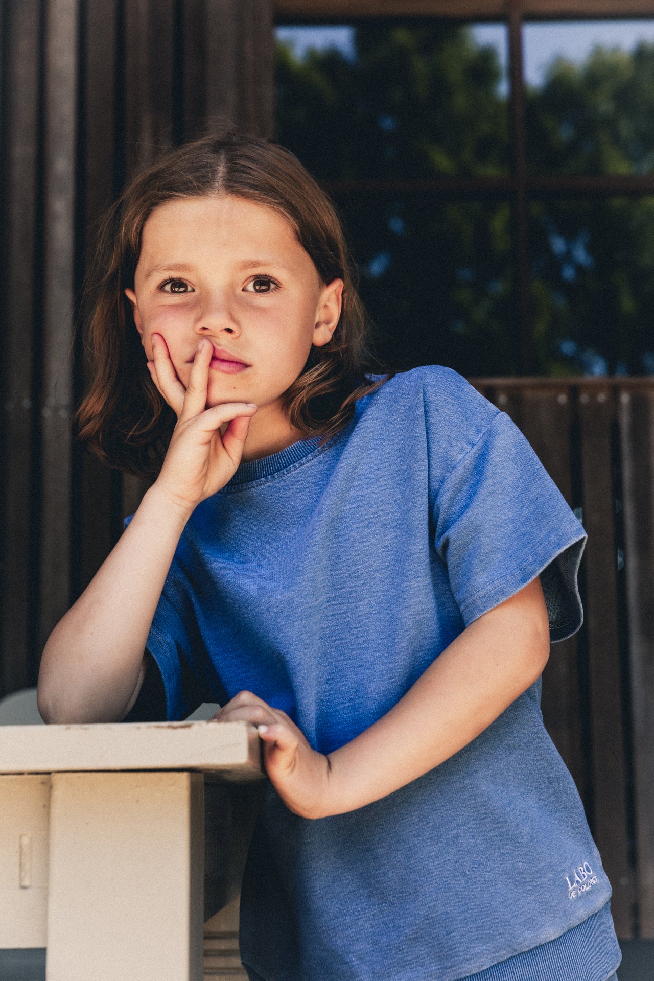 Labo De Colores Lion T-shirt Blue Denim Light