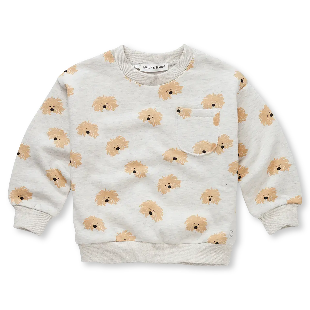 Sprout & Sprout Sweatshirt Mustache Dog Print