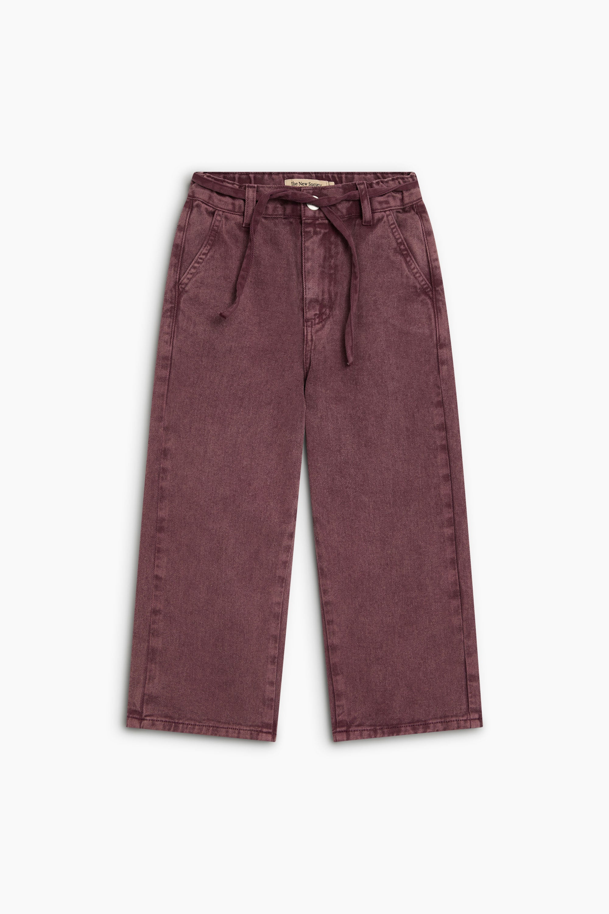 The New Society Denim Wide Leg Pants Wine