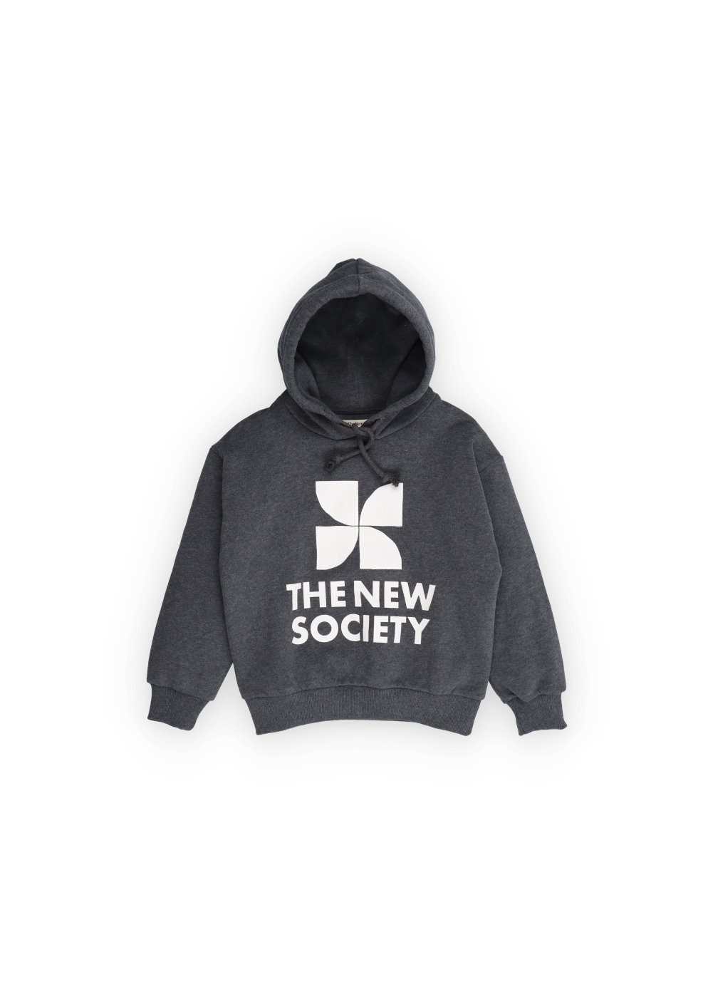 The New Society Logo Hood Sweatshirt Galactic Gray Melange
