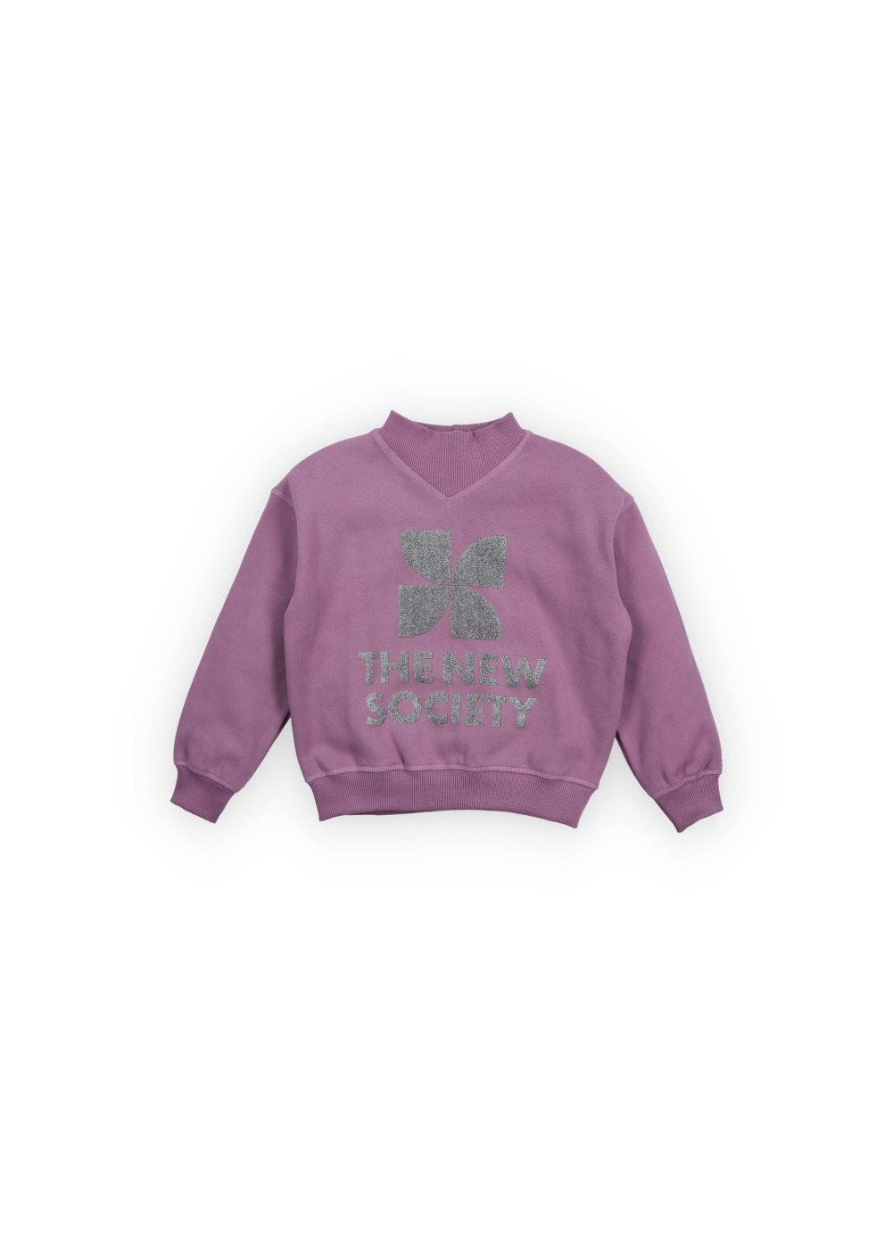 The New Society TNS Logo Rib Collar Sweatshirt Grape Bliss
