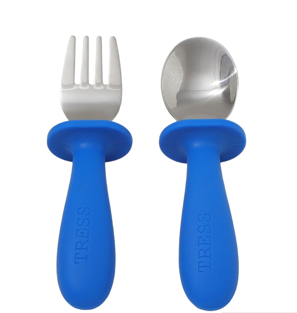 Tress Silicone spoon & fork Cool Blue