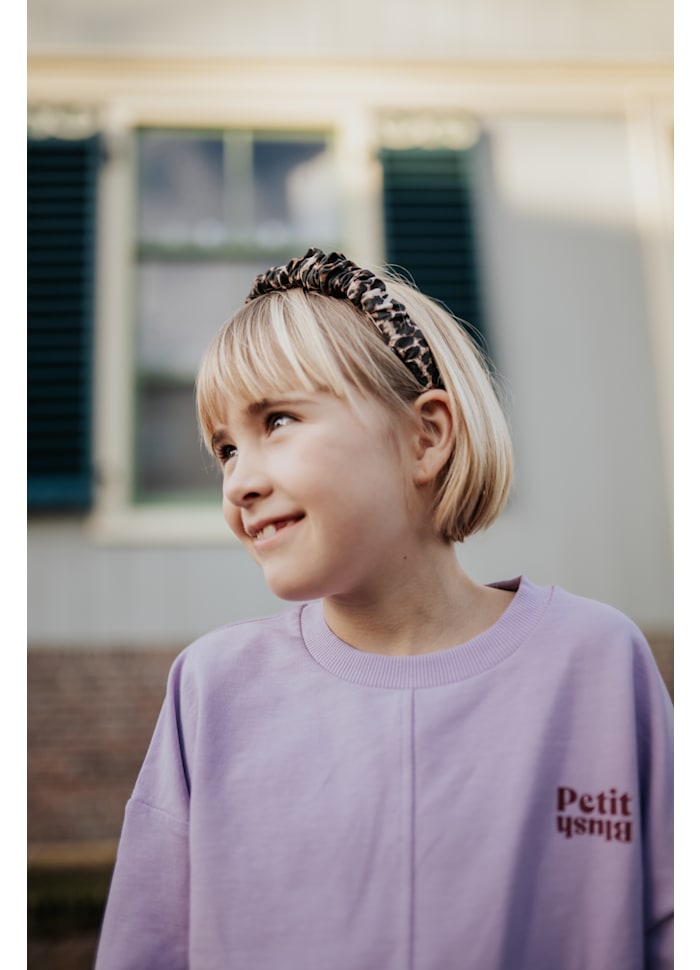 Petit Blush Smocked Headband Leopard AOP