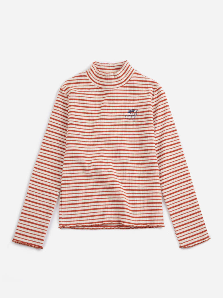 Bobo Choses Energy Flower Stripes Turtle Neck T-shirt