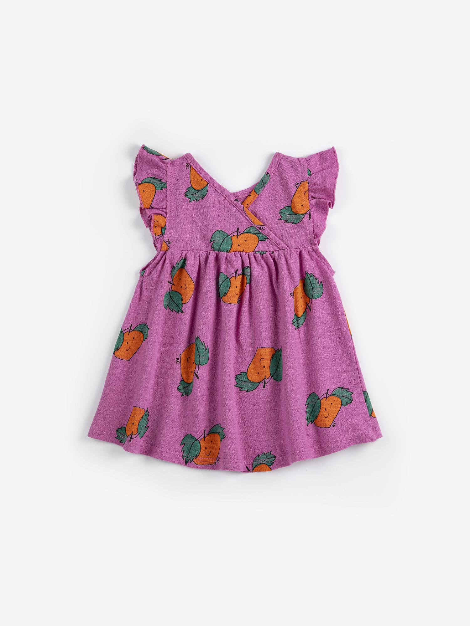 Bobo Choses Tangerine All Over Ruffled Dress Baby