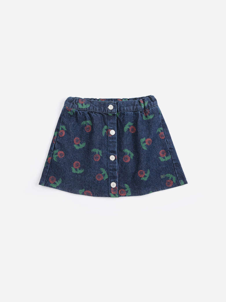 Bobo Choses Stamp Bloom Over Denim Skirt