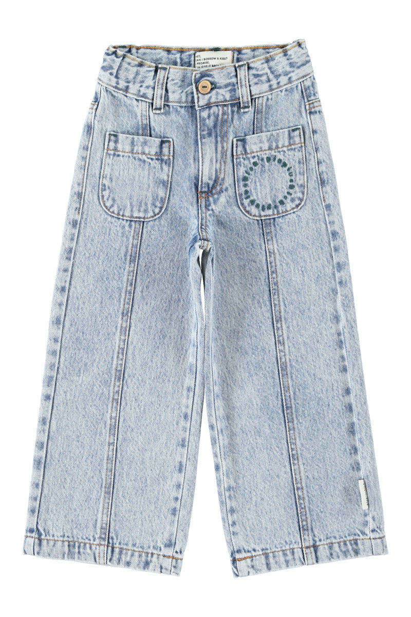 PiuPiuchick Flare Trousers Fadded Light Blue Denim