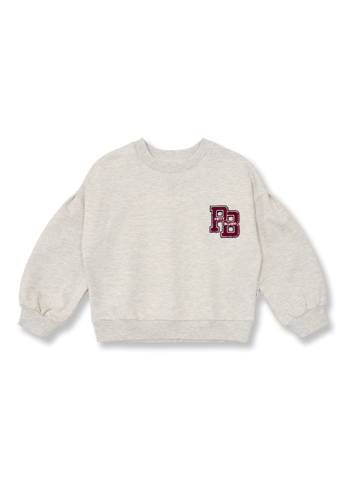 Petit Blush Easy Sweater PB Logo Grey Melange