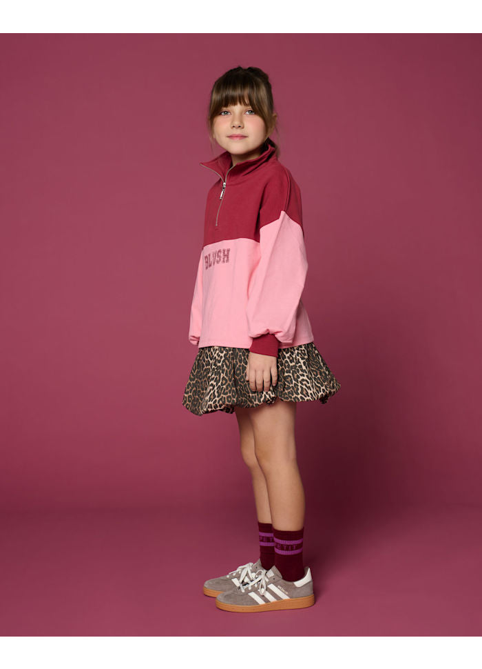 Petit Blush Zipper Sweater Blush | Color Block