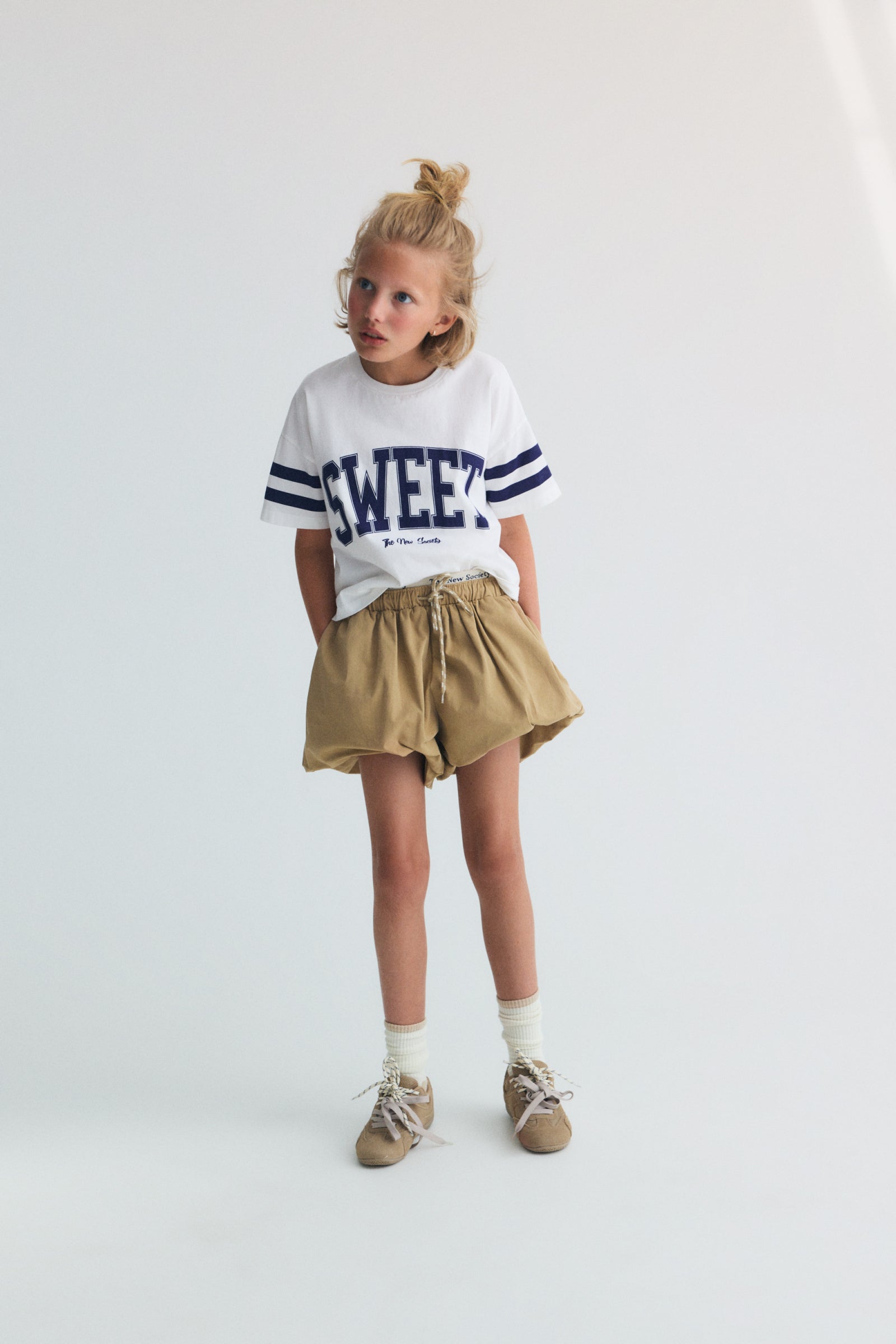 The New Society Gorse Teen Short Camel Sand