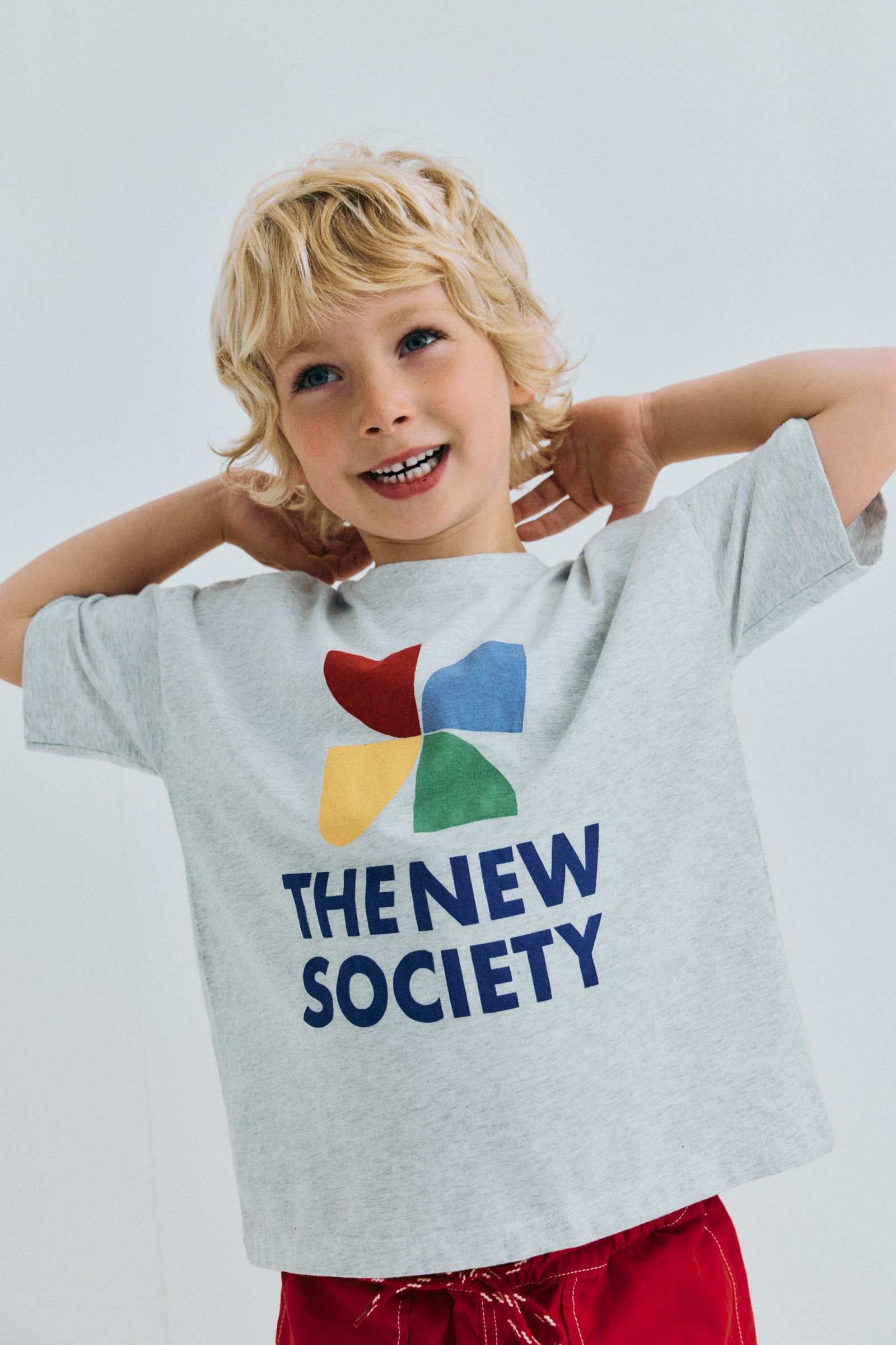 The New Society Logo T-shirt Light Grey Melange