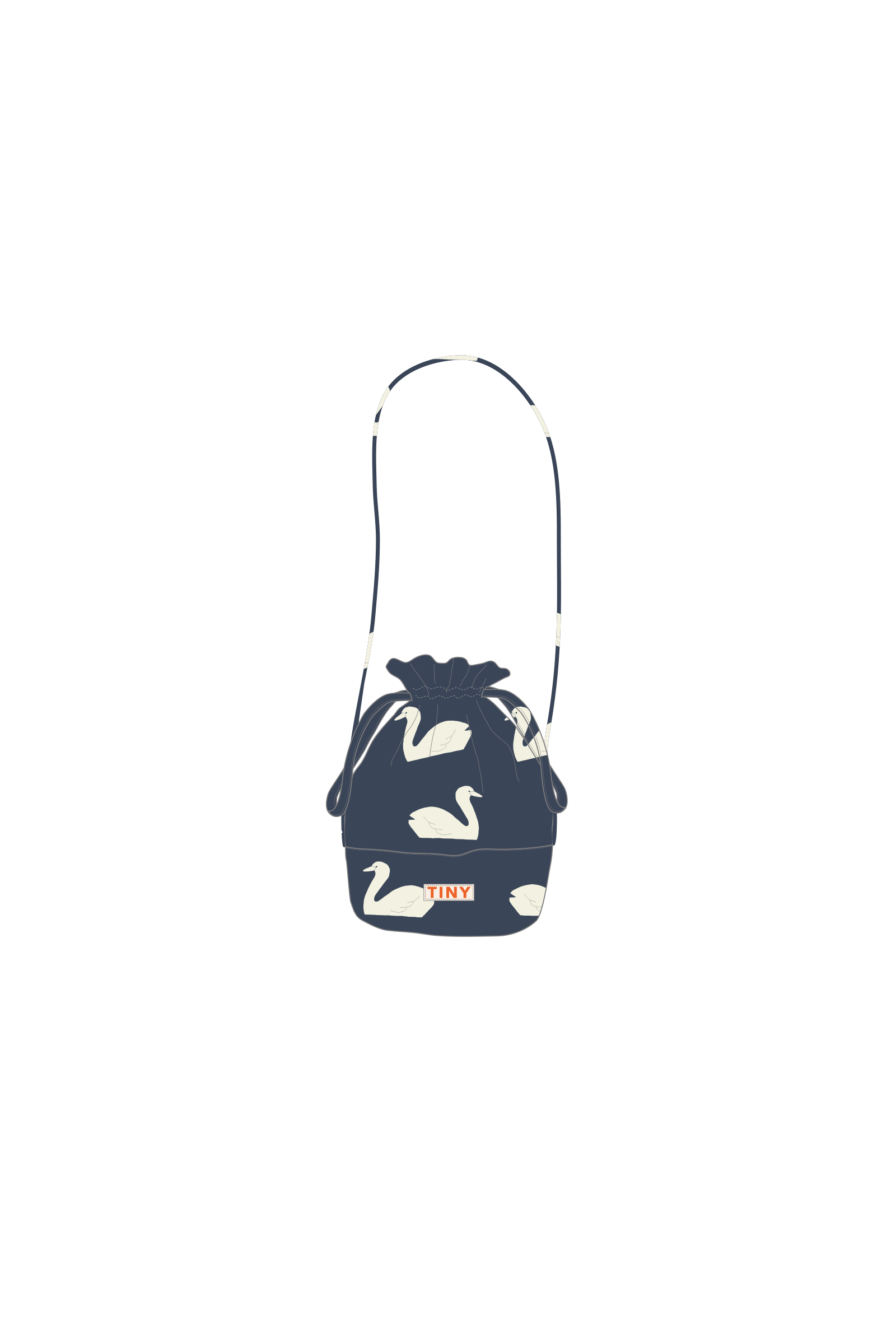 Tiny Cottons Big Swans Denim Bucket Bag
