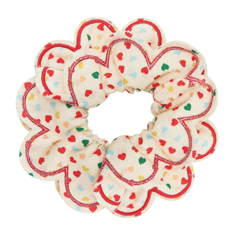 Mimi & Lula Heart Print Scalloped Scrunchie