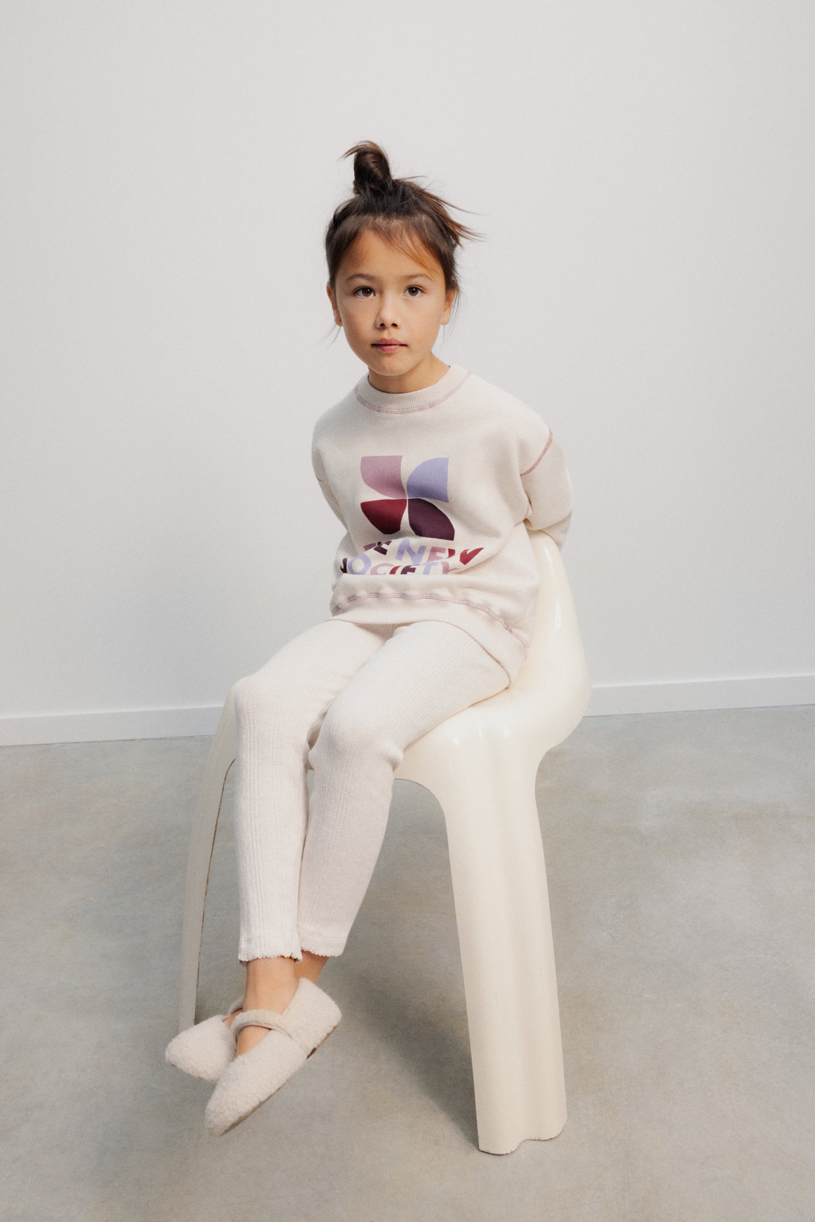 The New Society Sweatshirt Whisper White Melange Multicolor