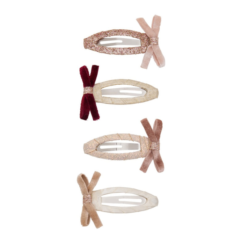 Mimi & Lula Skinny Velvet Bow Hair Clips