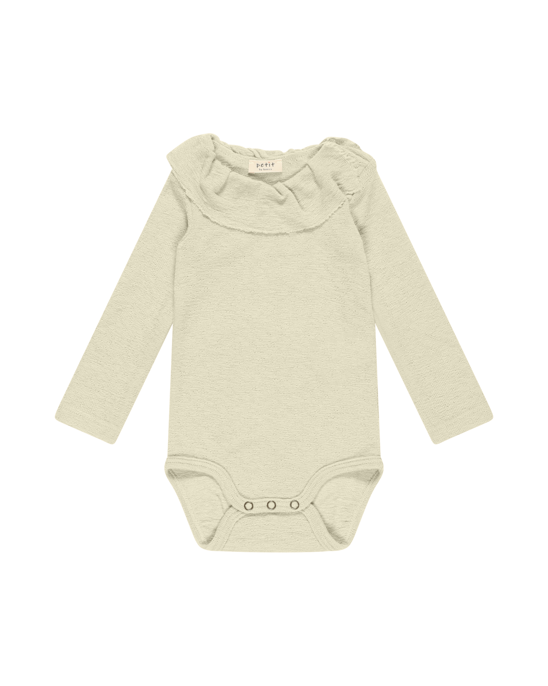 Petit by Basics baby romper ruffle raw white