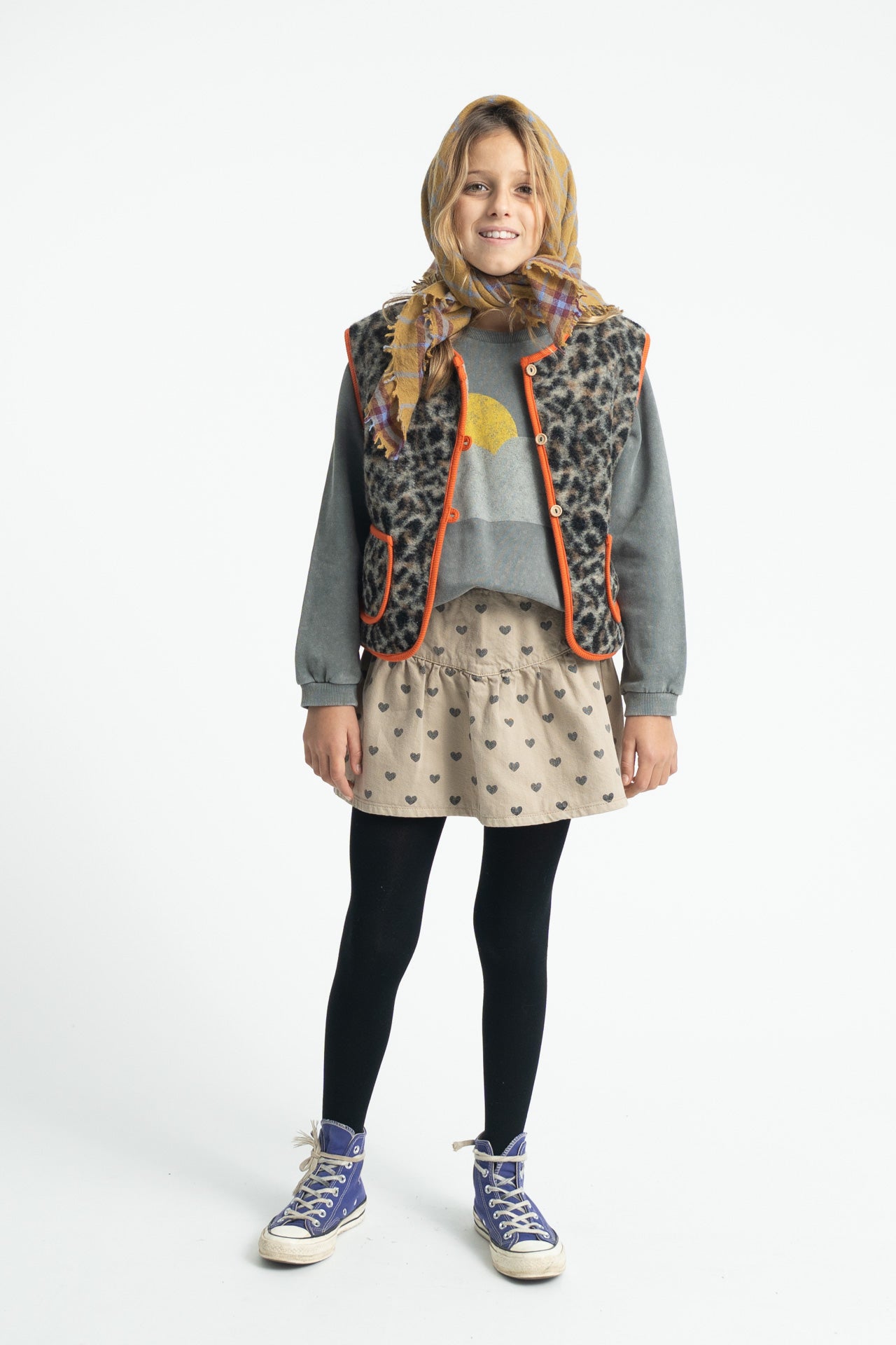 Piupiuchick Sweatshirt Grey W/Sun & Cloud Print