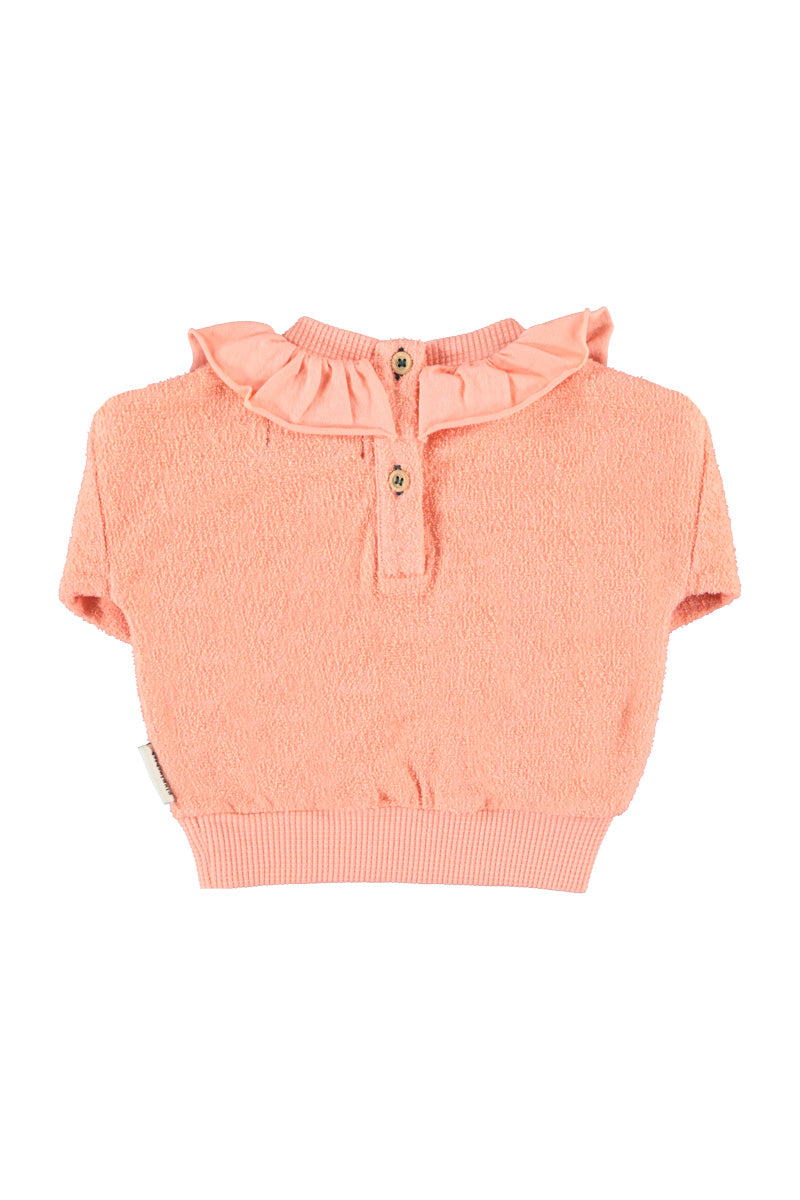 Piupiuchick Baby Sweatshirt W/Collar Pink Apple Print