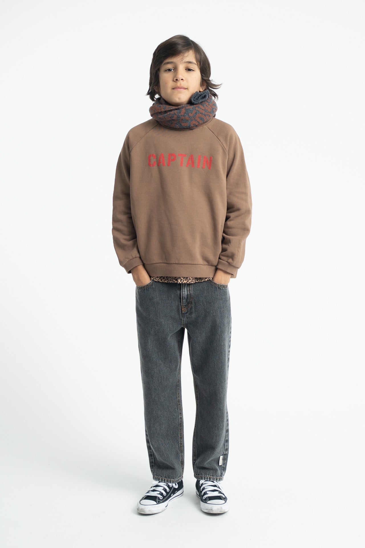 Piupiuchick Sweatshirt Brown W/ Captain print