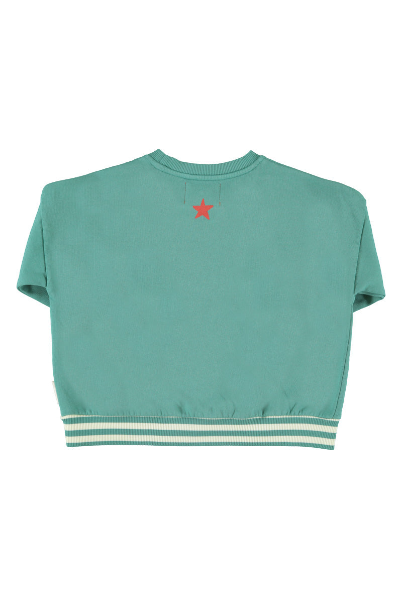 Piupiuchick Sweatshirt Green/ With "Here We Go" Print