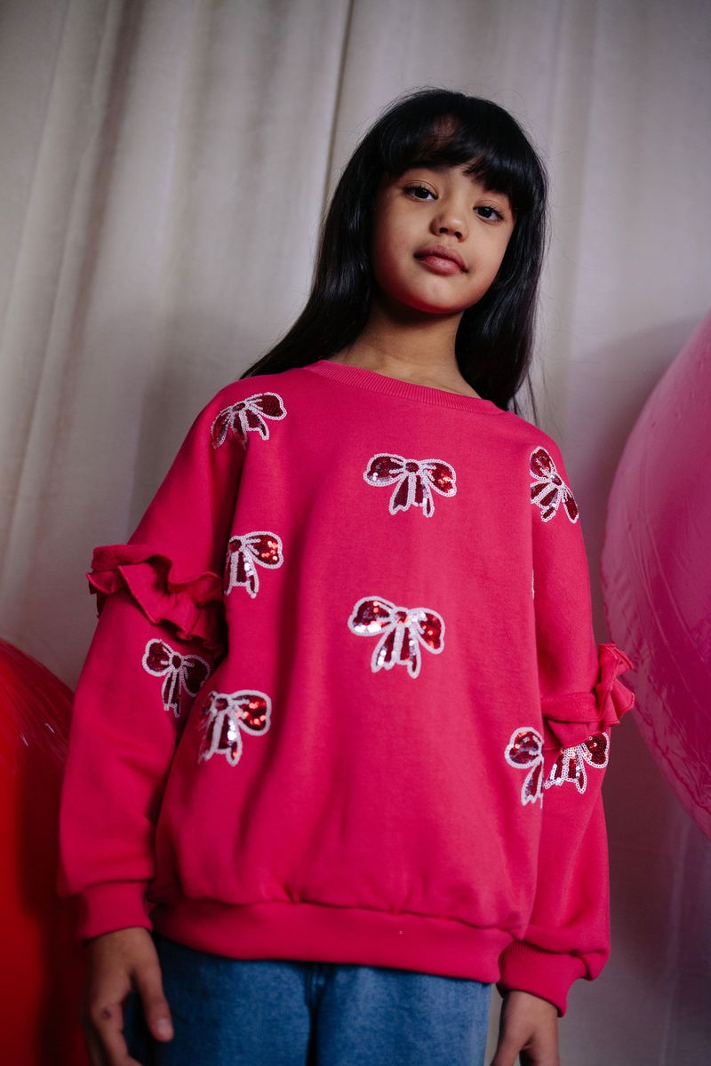 Daily Brat Shimmer Bow Sweater Love Potion Girls