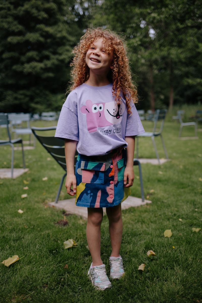 Daily Brat Who Cares T-shirt Paisley Purple