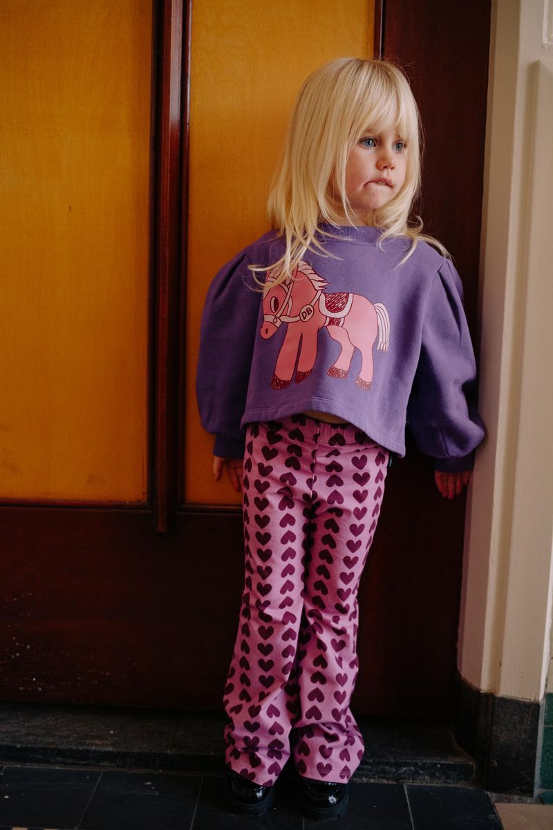 Daily Brat Purple Hearts Flared Legging