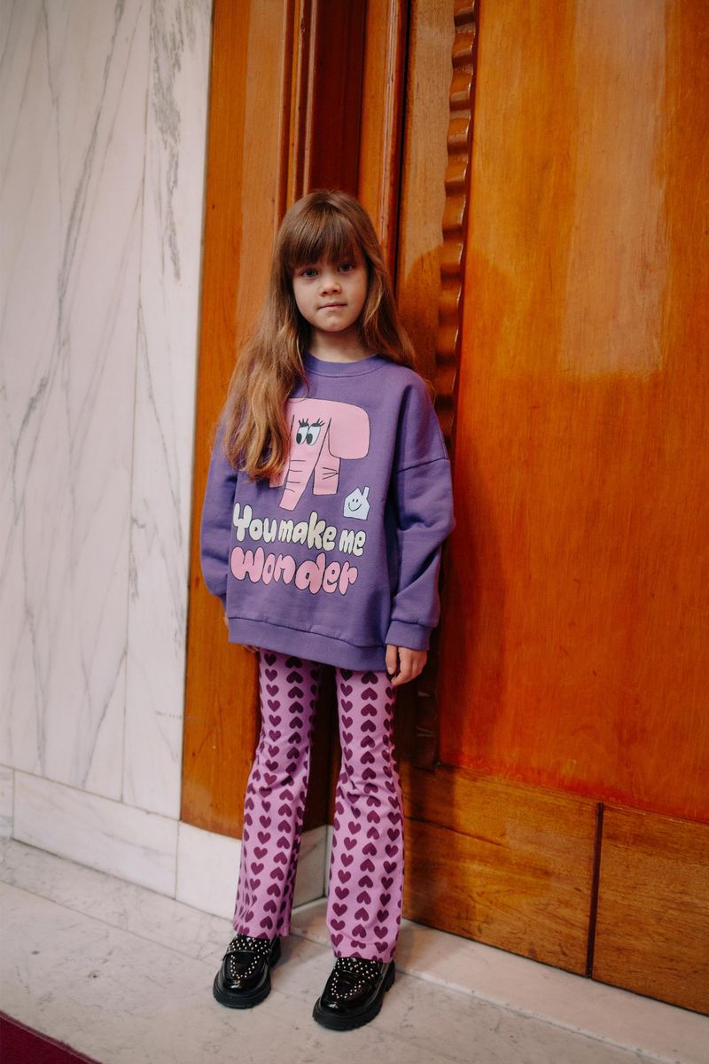Daily Brat Purple Hearts Flared Legging