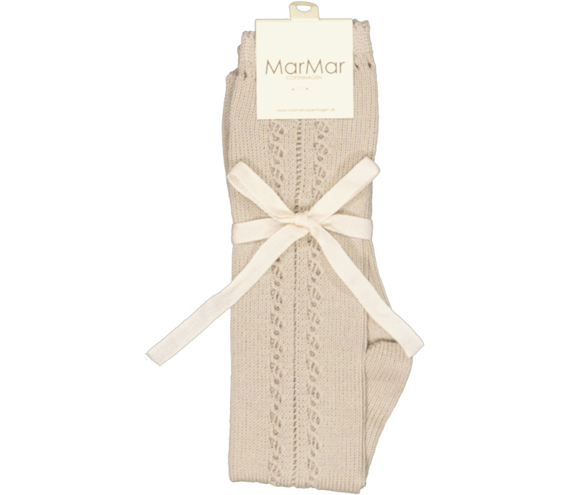Marmar Copenhagen Knee Socks Pointelle Warm Pearl