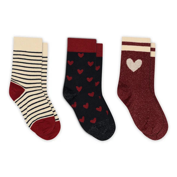 Mp Denmark Maja Socks 3-pack Karanda Red