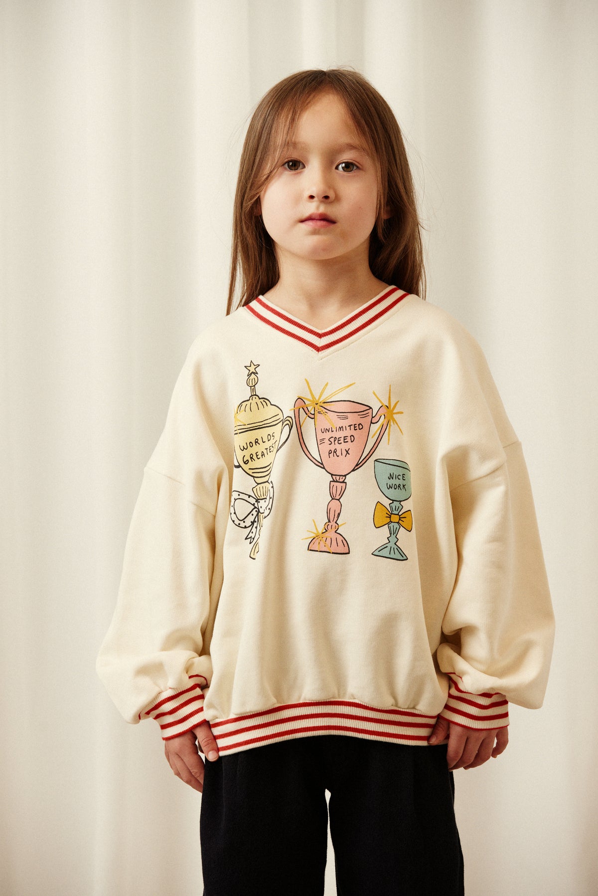 Mini Rodini Trophies Sp V-Neck Sweatshirt
