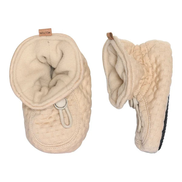 Melton Structure Textille Slippers Beige Melange