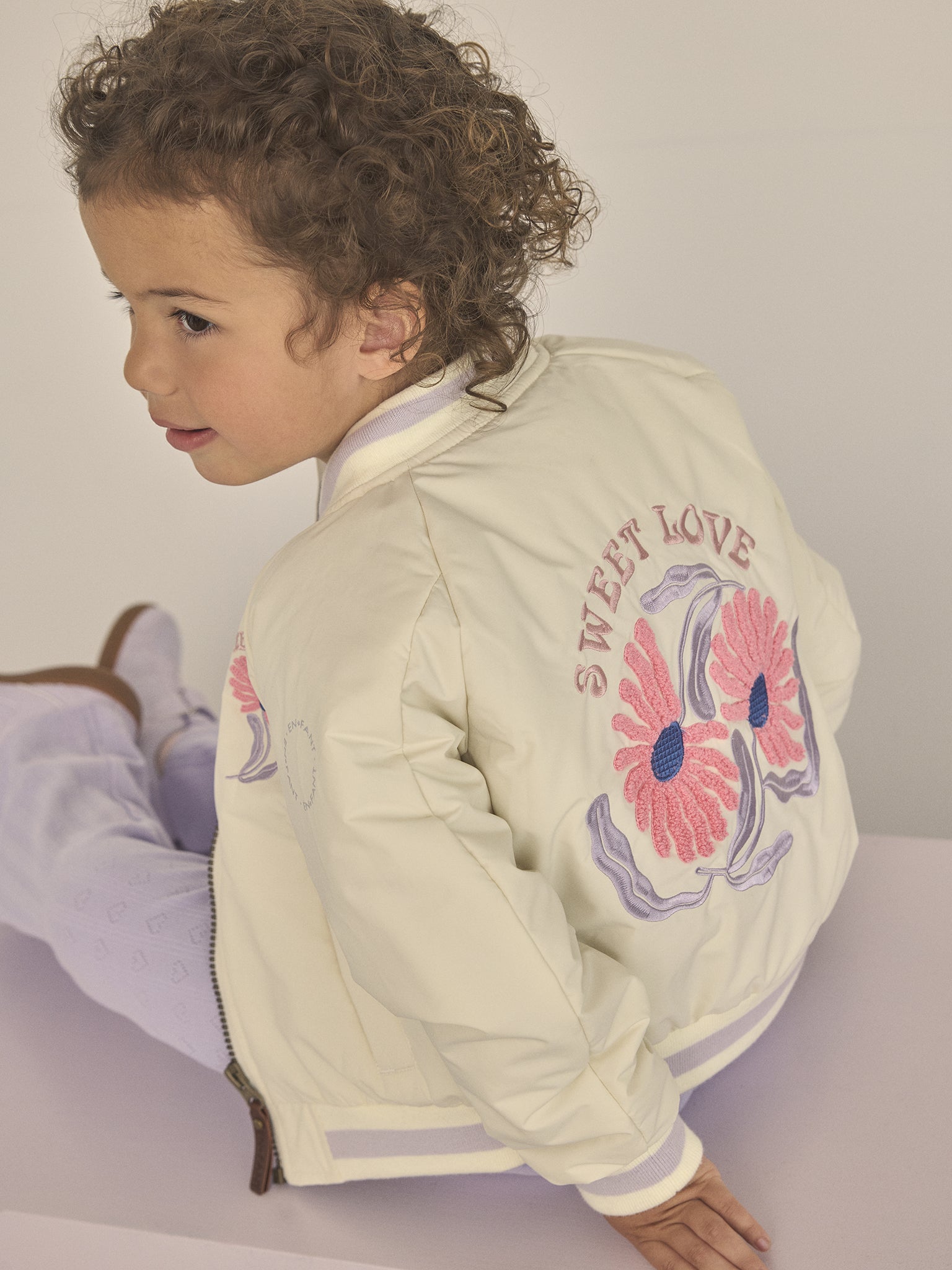 Enfant Bomber Summer Jacket W. Embroidery Purple