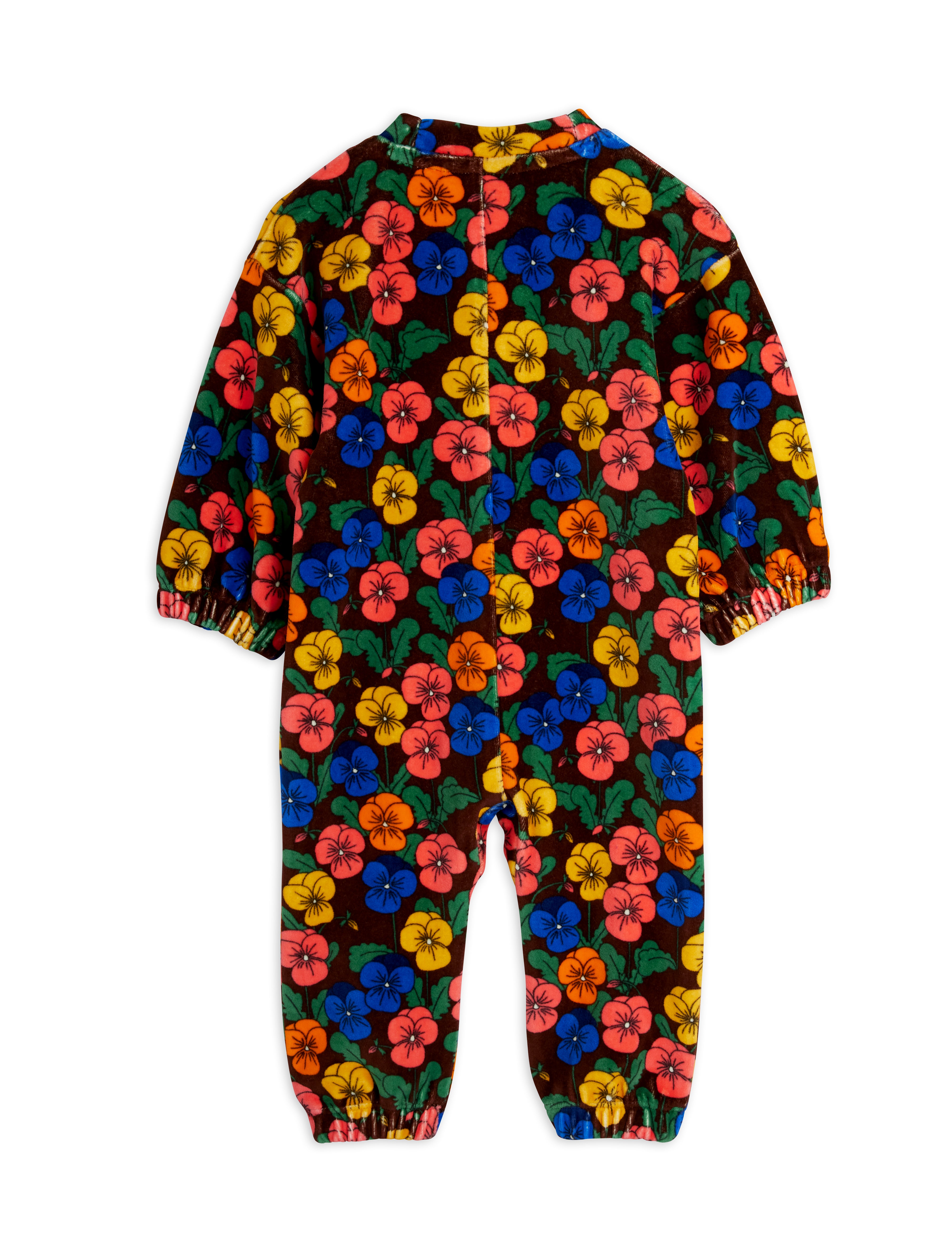 Mini Rodini Violas Aop Velour Onesie Baby