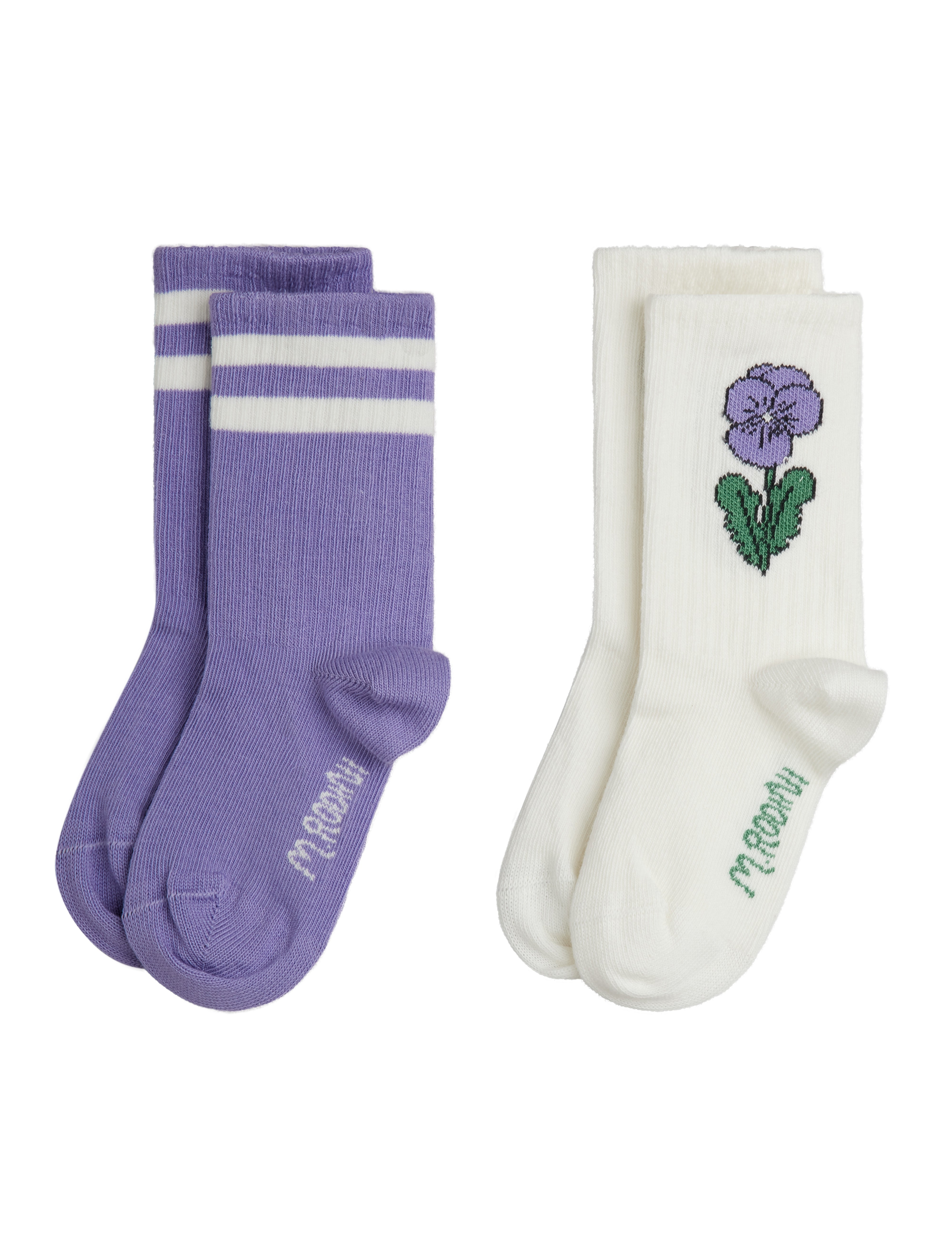 Mini Rodini Viola Stripe 2 Pack Socks