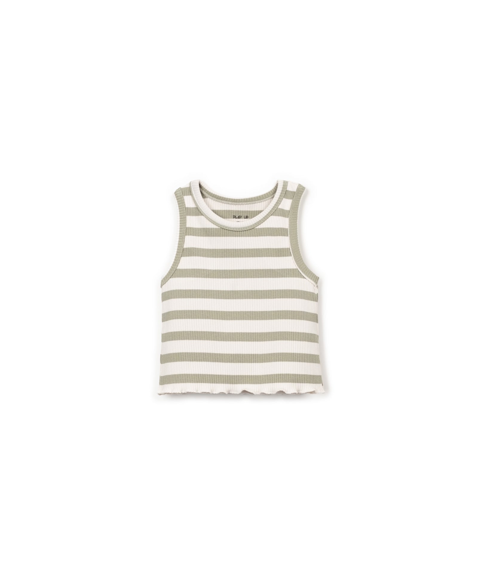 Play Up Striped Rib Top Beige groen