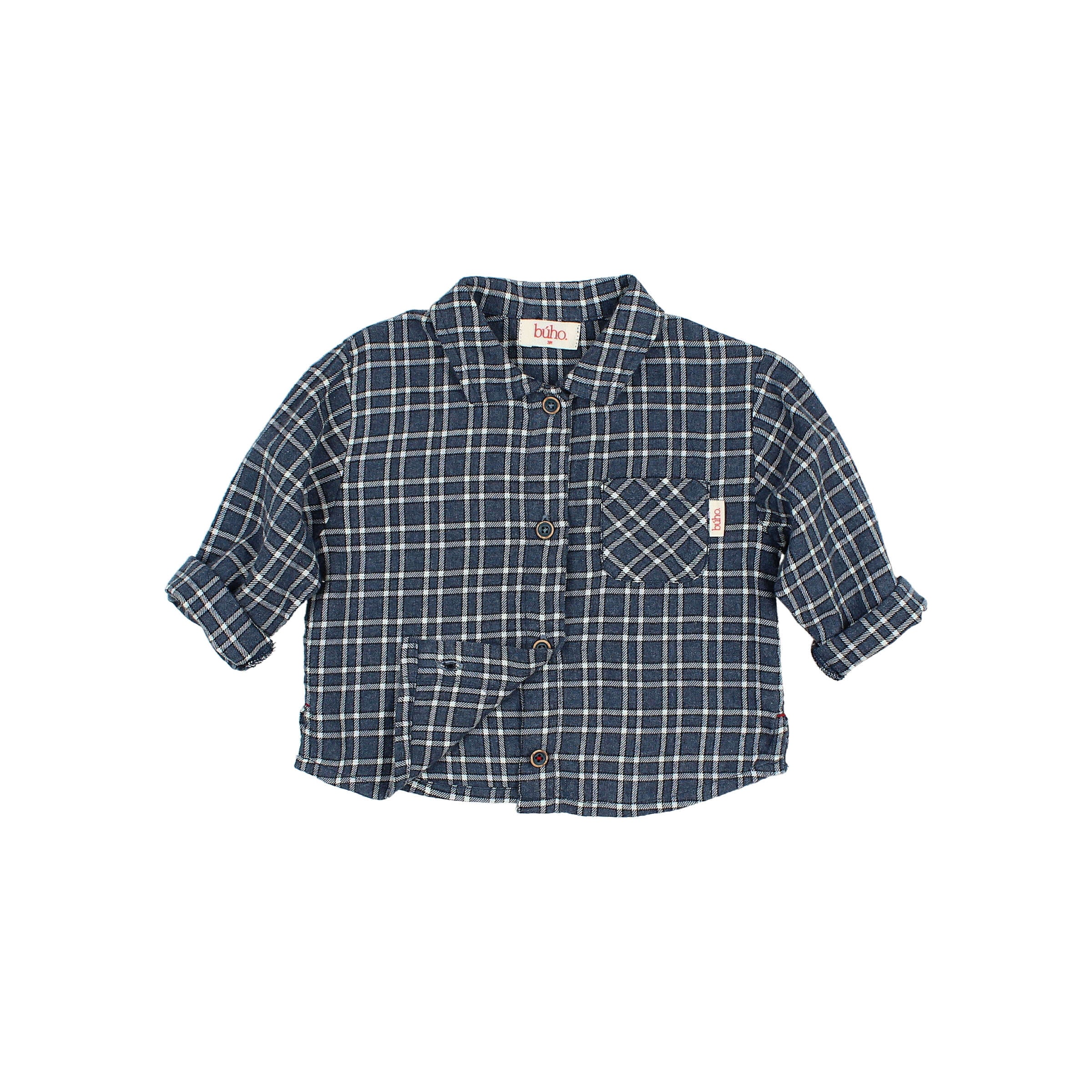 Búho Baby Tartan Shirt Navy