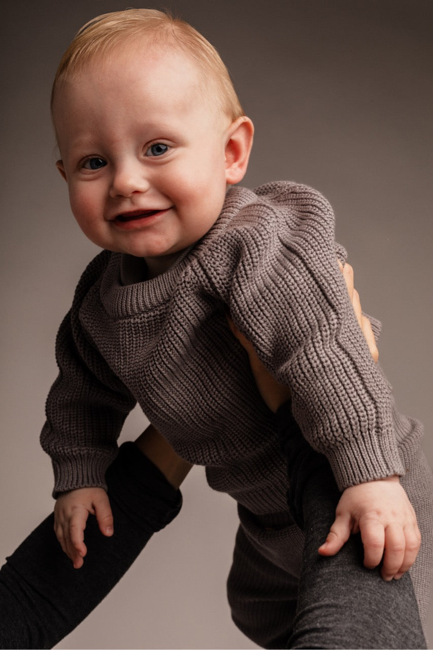 Baje Studio Santis Baby trui Grey Steel