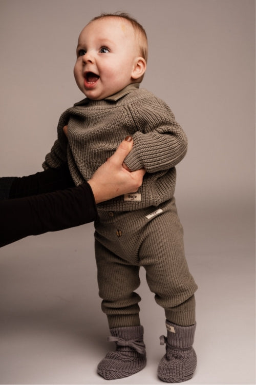 Baje Studio Santis Trui Green Moss Baby