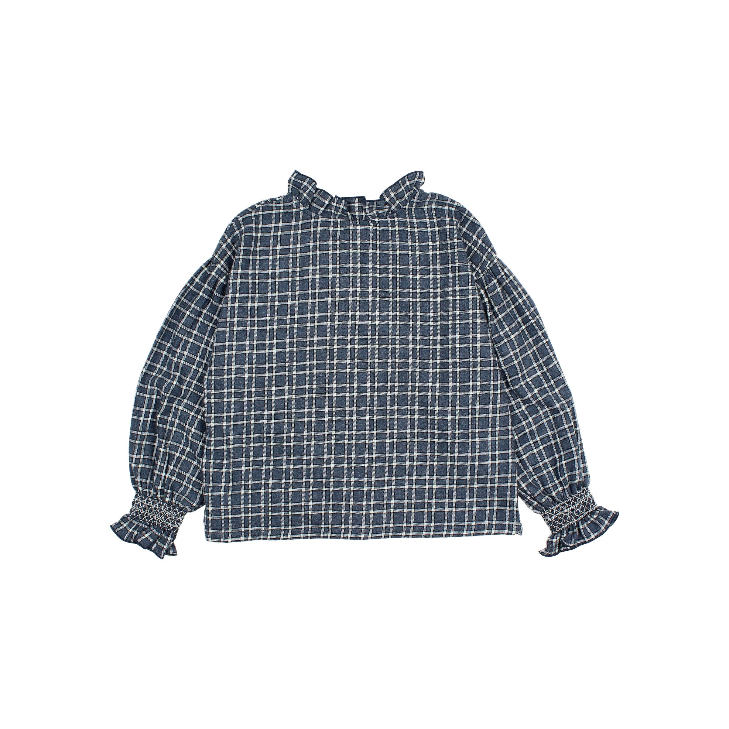Búho Tartan Blouse Navy