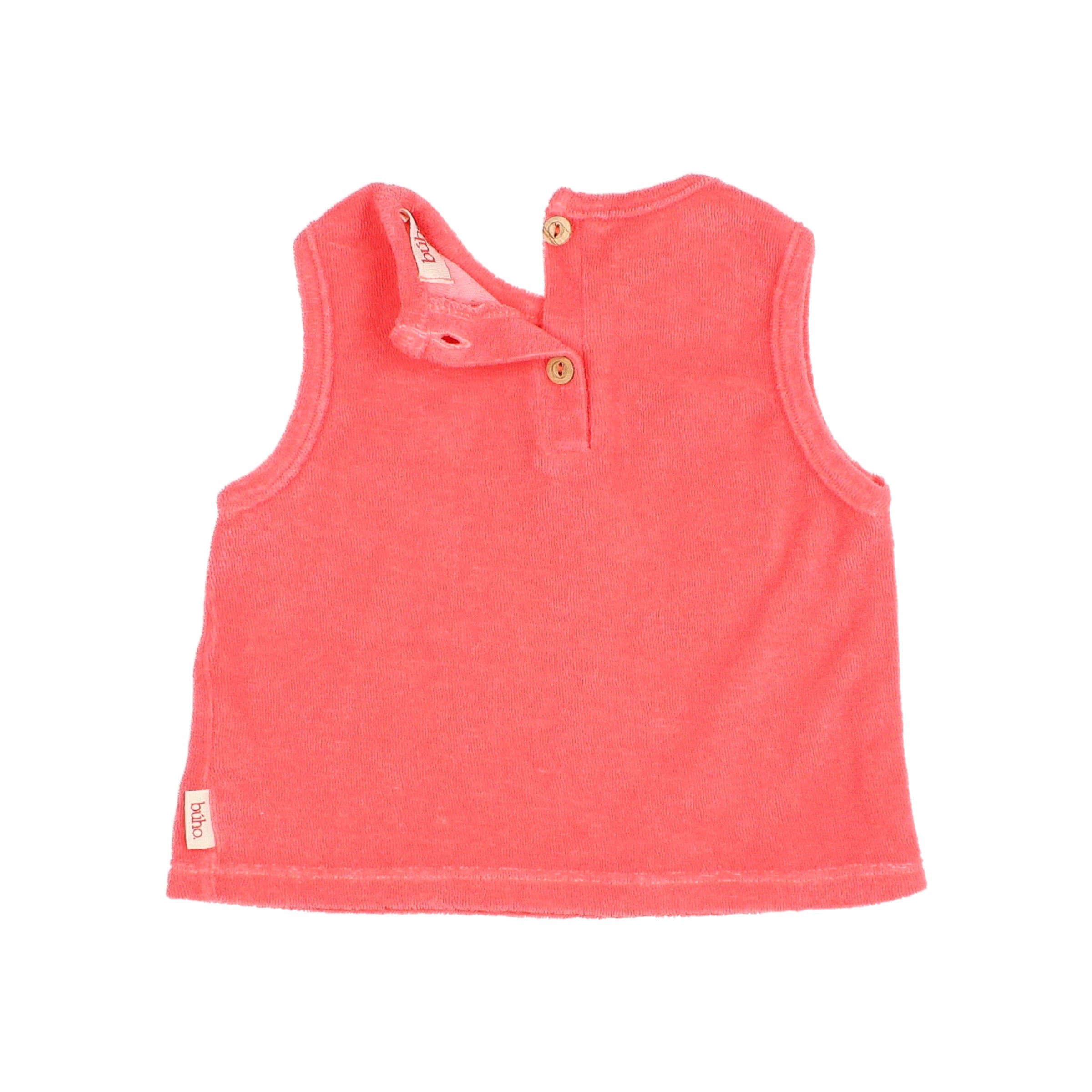 Búho Baby Terry T-shirt Coral